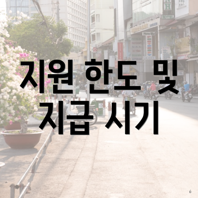 지원 한도 및 지급 시기