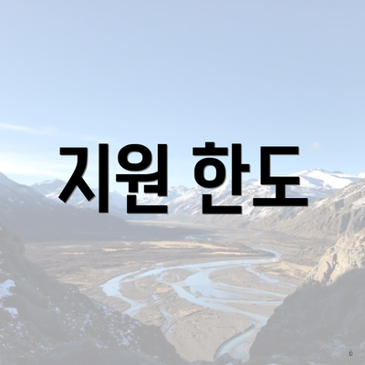 지원 한도