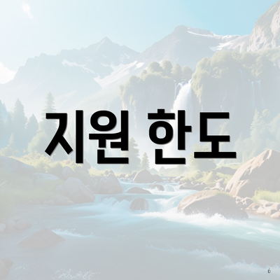 지원 한도