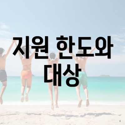 지원 한도와 대상