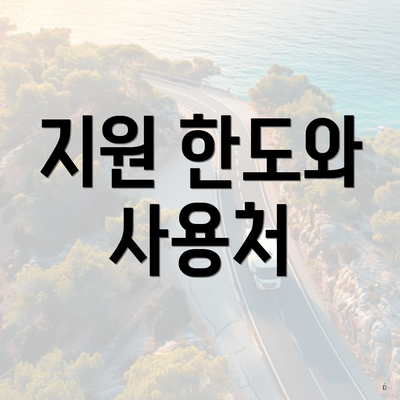 지원 한도와 사용처