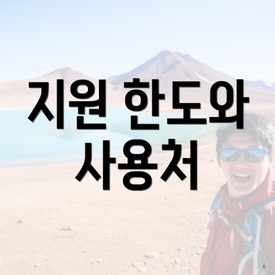 지원 한도와 사용처