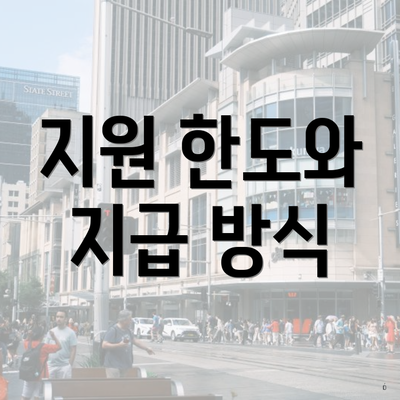 지원 한도와 지급 방식