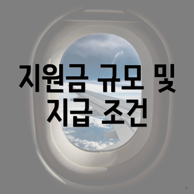 지원금 규모 및 지급 조건