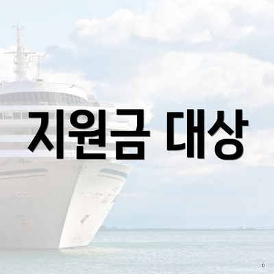 지원금 대상