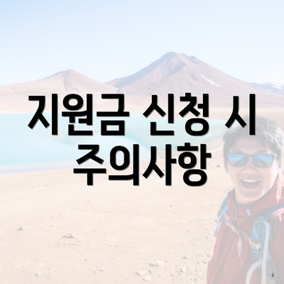 지원금 신청 시 주의사항