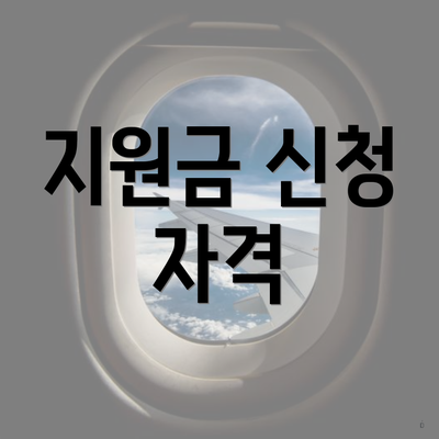 지원금 신청 자격