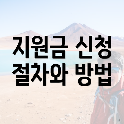 지원금 신청 절차와 방법