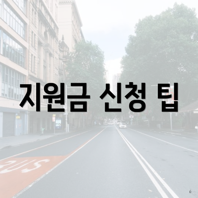 지원금 신청 팁