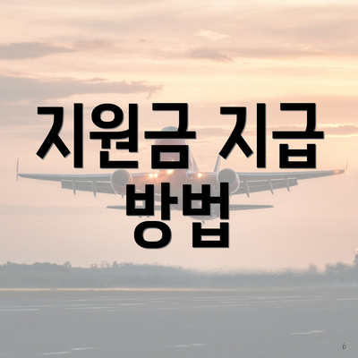 지원금 지급 방법