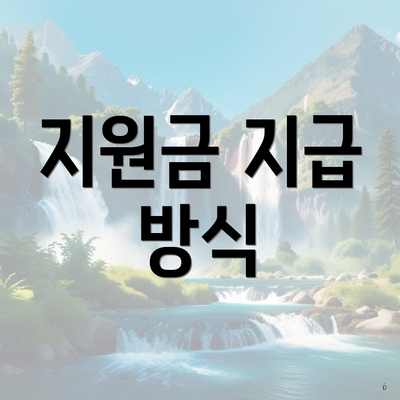 지원금 지급 방식