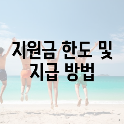 지원금 한도 및 지급 방법