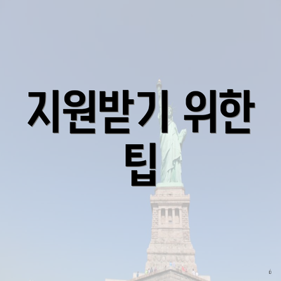 지원받기 위한 팁