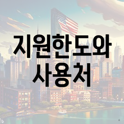 지원한도와 사용처