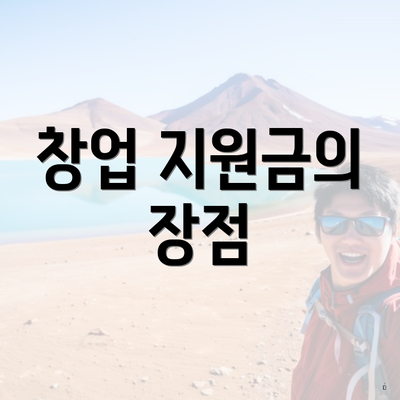 창업 지원금의 장점