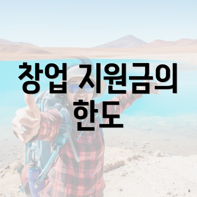 창업 지원금의 한도