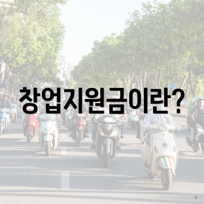 창업지원금이란?