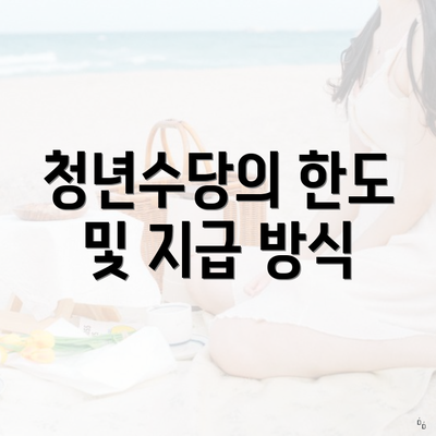 청년수당의 한도 및 지급 방식