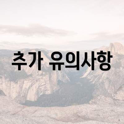 추가 유의사항