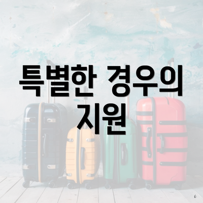 특별한 경우의 지원