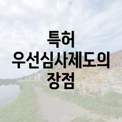 특허 우선심사제도의 장점