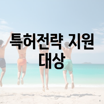 특허전략 지원 대상