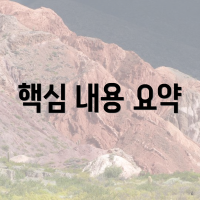 핵심 내용 요약