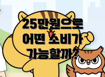 25만원으로 어떤 소비가 가능할까?
