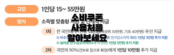 소비쿠폰 사용처를 알아보세요