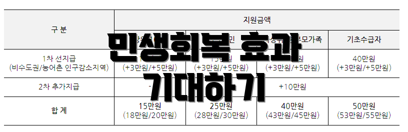 민생회복 효과 기대하기