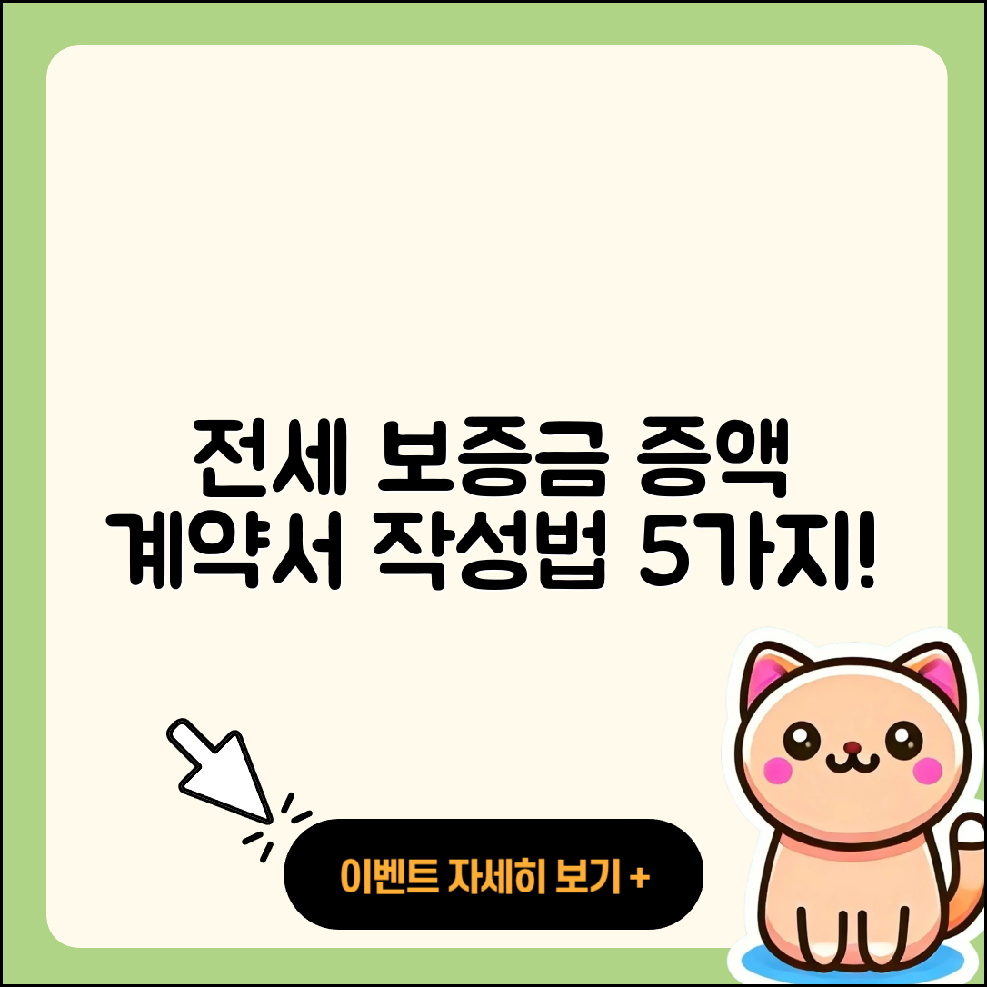 전세 보증금 증액 계약서 양식과 작성법 5가지