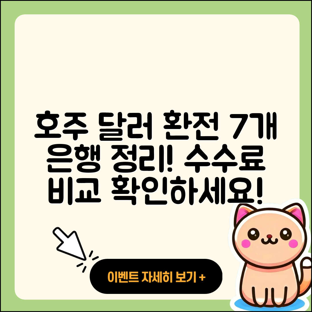 호주 달러 환전 가능한 7개 은행과 수수료 정리