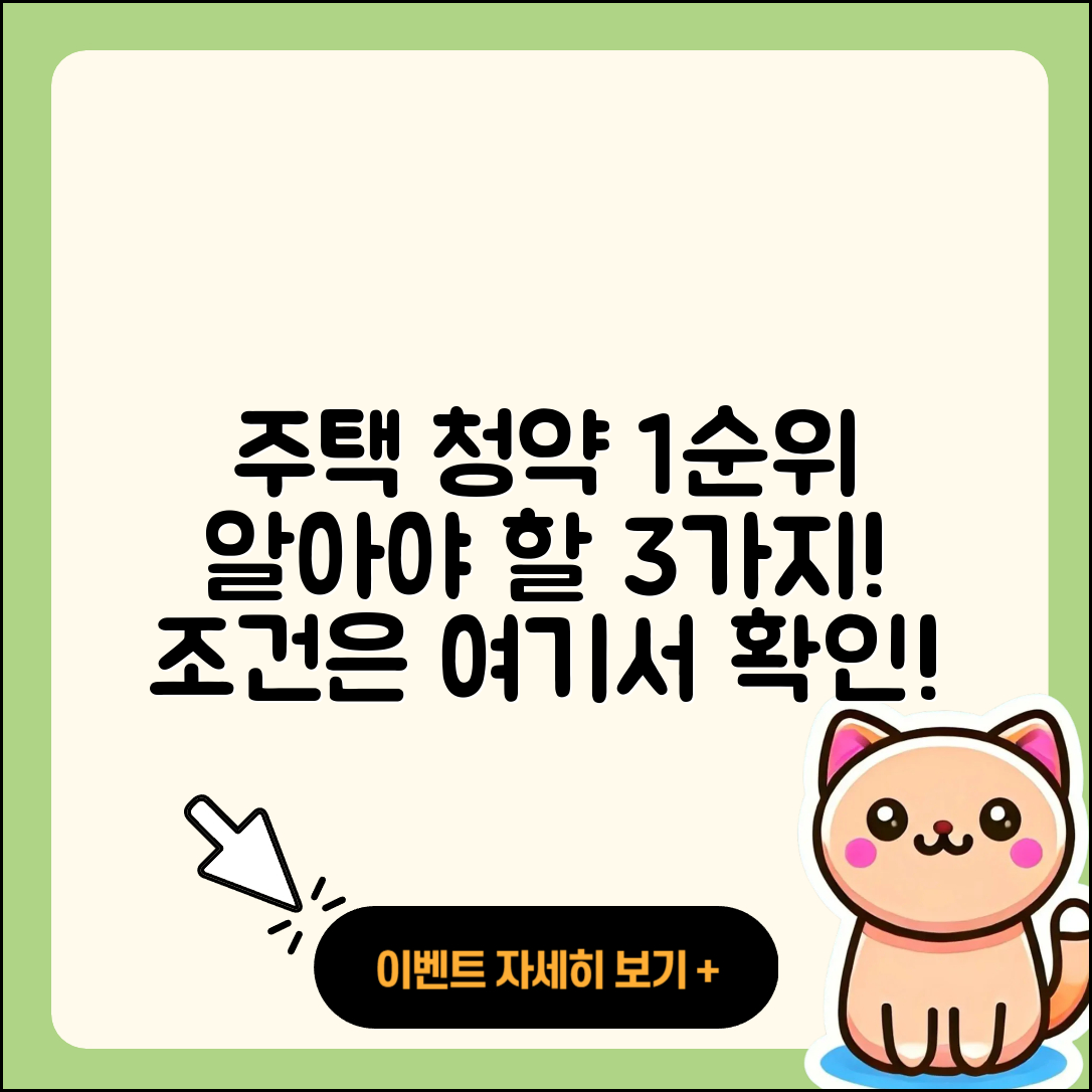 주택청약 1순위 조건 알아야 할 3가지