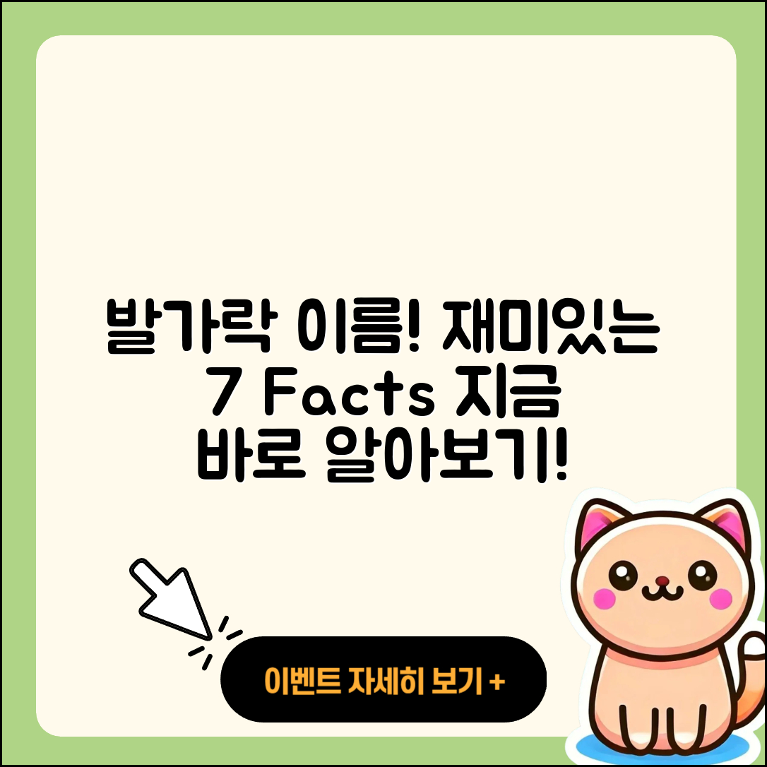 발가락 이름 알아보기: 7가지 재미있는 사실