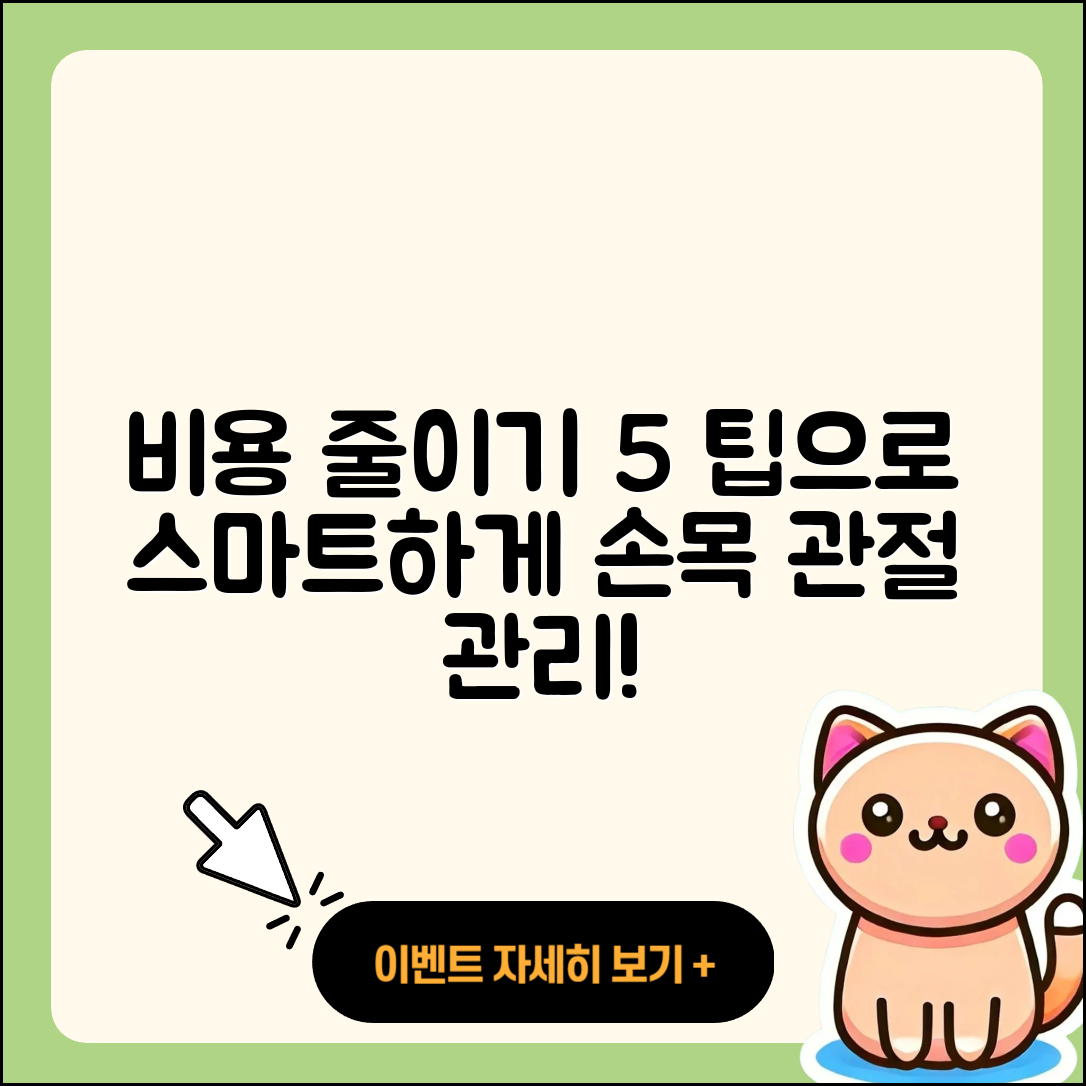 손목 관절 비용 줄이는 5가지 팁