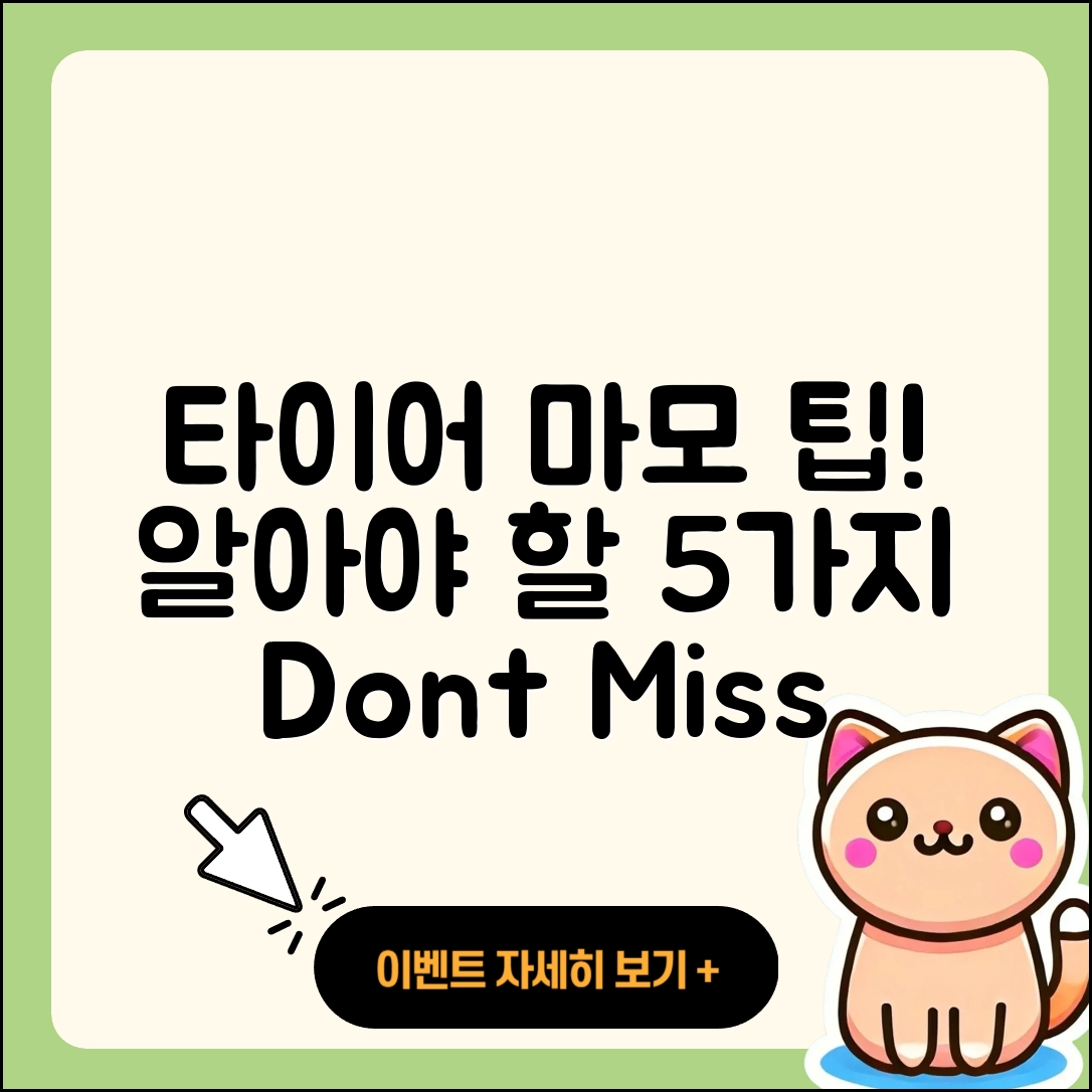 신품 타이어 마모, 알아야 할 5가지