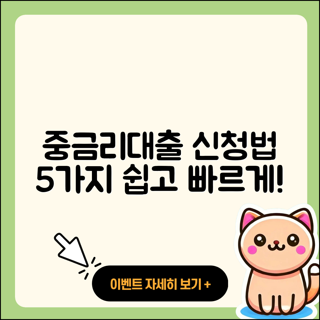 서울 중금리대출 신청 방법 5가지 쉽게 알려줘!