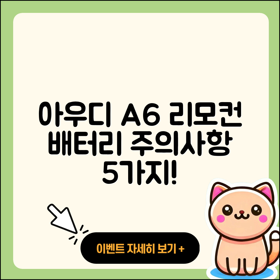 아우디 A6 스마트 리모컨 배터리 교환 주의사항 5가지